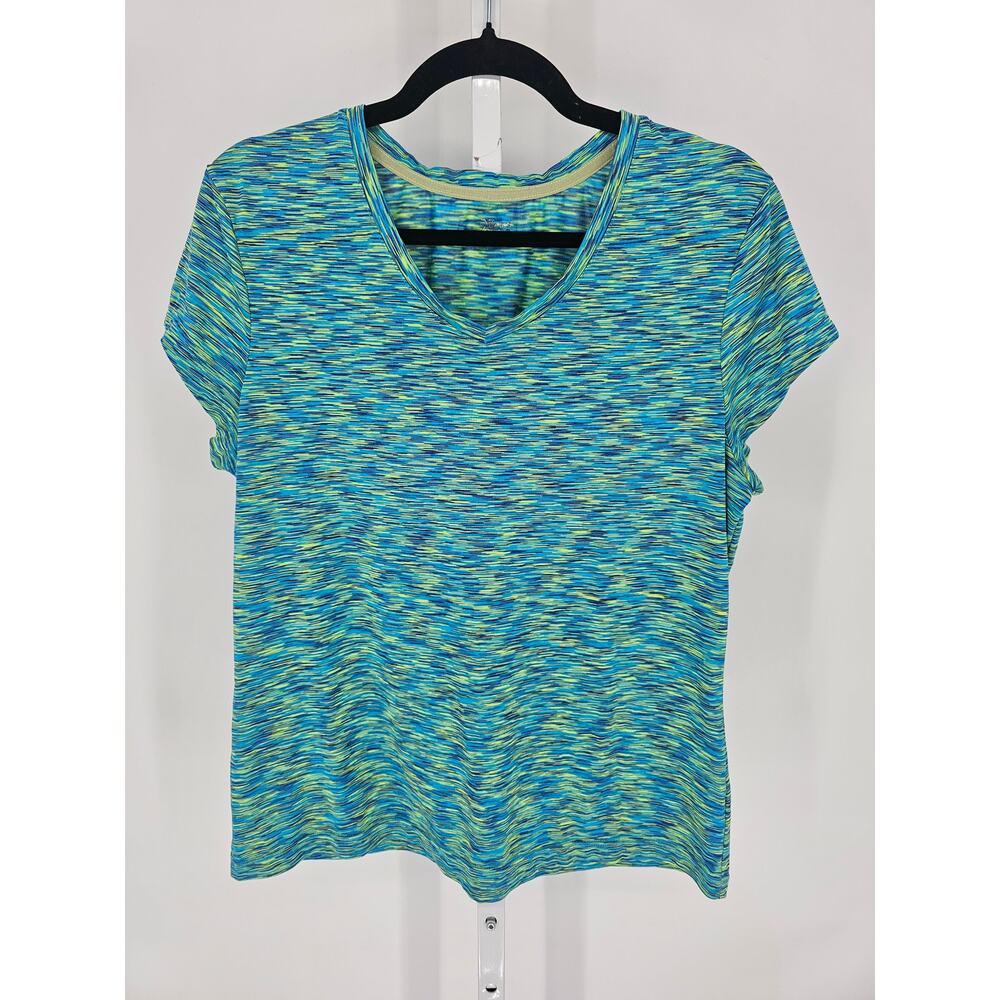 PBX Pro Womens Sz XL Short Sleeve V Neck Athletic T Shirt Teal